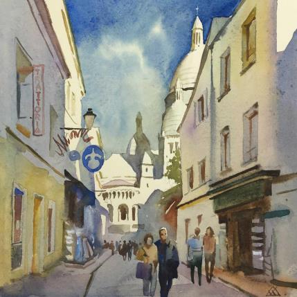 Peinture Paris - M13 par Khodakivskyi Vasily | Tableau Figuratif Aquarelle Urbain