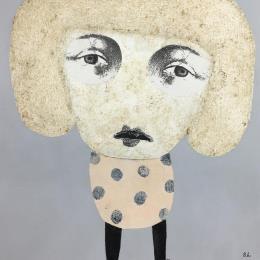 Peinture Just want to see you bright and clear par Lastrina Suzanne | Tableau Art naïf Acrylique Portraits