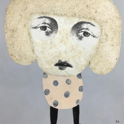 Peinture Just want to see you bright and clear par Lastrina Suzanne | Tableau Art naïf Acrylique Portraits