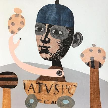 Peinture Blue sky par Lastrina Suzanne | Tableau Art naïf Acrylique scènes de vie