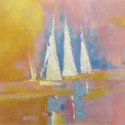 Peinture Régate au rose par Menant Alain | Tableau Figuratif Huile Marine