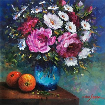 Peinture Cristal azul par Chico Souza | Tableau Figuratif Huile Natures mortes