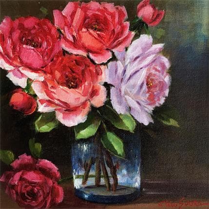 Peinture Lilas par Chico Souza | Tableau Figuratif Huile Natures mortes