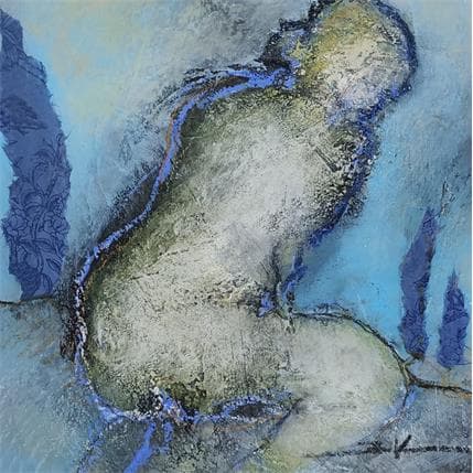 Peinture Sous l'eau turquoise par Kerbastard Béatrice | Tableau Figuratif Acrylique Nu