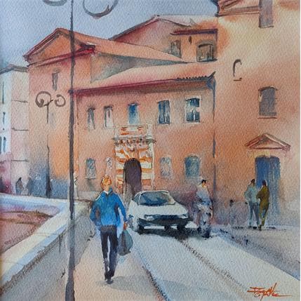 Peinture Place de la daurade par Seruch Capouillez Isabelle | Tableau Figuratif Aquarelle Urbain