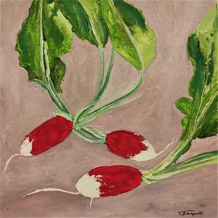 Peinture Radis en folie par Tognet | Tableau Figuratif Huile Natures mortes