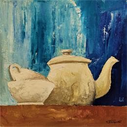 Peinture Sur l'étagère par Tognet | Tableau Figuratif Huile Natures mortes