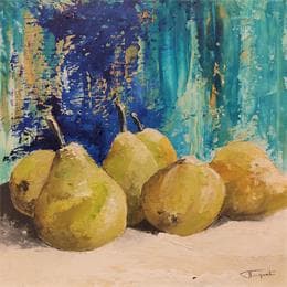 Peinture Poires par Tognet | Tableau Figuratif Huile Natures mortes