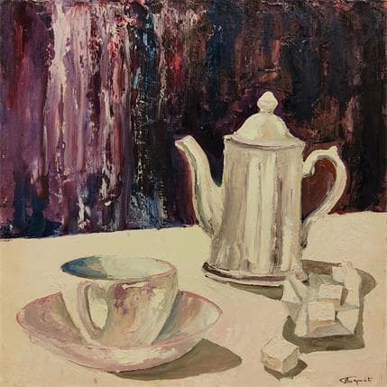 Peinture Petit déjeuner sucré par Tognet | Tableau Figuratif Huile Natures mortes