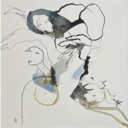 Peinture Cadavre exquis 3 par YO&CO | Tableau Figuratif Minimaliste, Noir & blanc, Nu