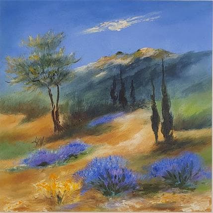 Peinture Les ifs par Lyn | Tableau Figuratif Huile Paysages