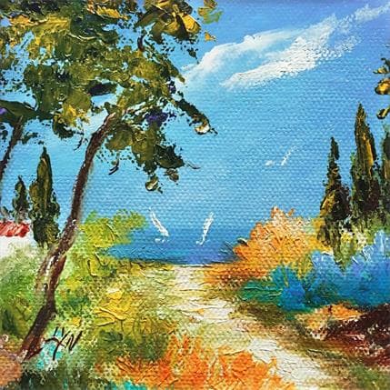 Peinture Le long du littoral par Lyn | Tableau Figuratif Huile Paysages