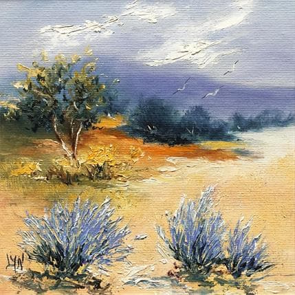 Peinture Les deux lavandes par Lyn | Tableau Figuratif Huile Paysages
