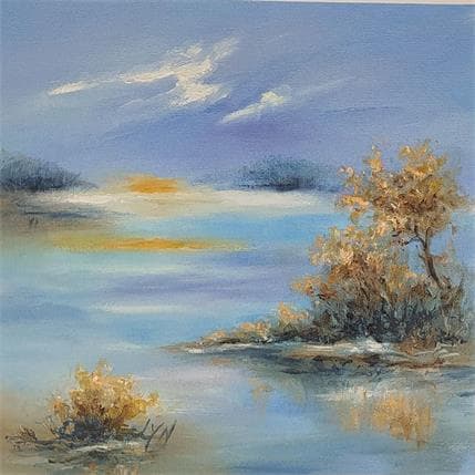 Peinture L'herbe bleue par Lyn | Tableau Figuratif Huile Paysages