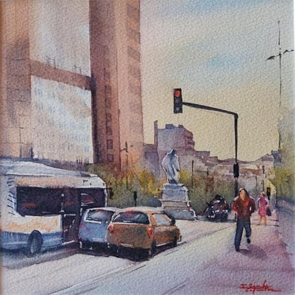 Peinture Statue de Riquet par Seruch Capouillez Isabelle | Tableau Figuratif Aquarelle Scènes de vie, Urbain