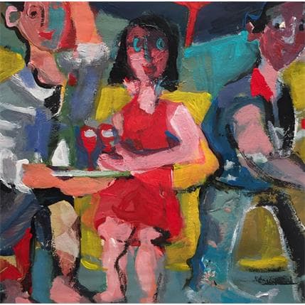 Peinture Serveur débordé par Doucedame Christine | Tableau Figuratif Acrylique Scènes de vie