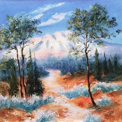 Peinture Pins et Sainte-Victoire par Lyn | Tableau Figuratif Huile Paysages
