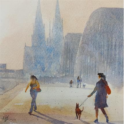 Peinture Jan 18 09 par Jones Henry | Tableau Figuratif Aquarelle scènes de vie