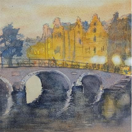 Peinture Amsterdam par Jones Henry | Tableau Figuratif Aquarelle Urbain