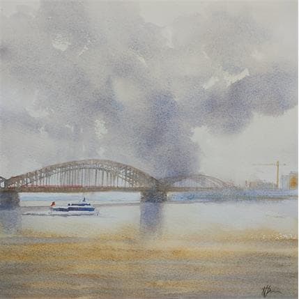 Peinture Warm rain par Jones Henry | Tableau Figuratif Aquarelle Urbain