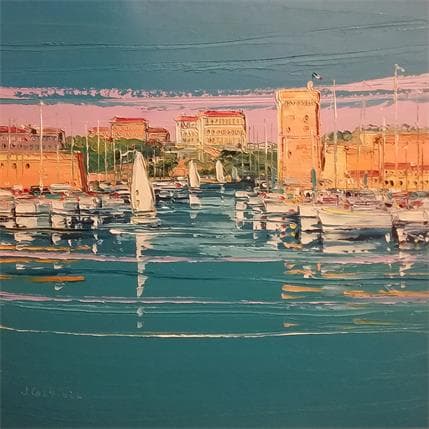 Painting Palais du Pharo et fort Saint Jean, Marseille by Corbière Liisa | Painting Figurative Oil Landscapes, Marine