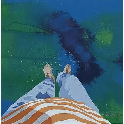 Peinture Pieds encrés par Sand | Tableau Figuratif Acrylique Scènes de vie