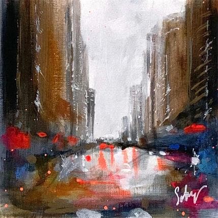 Peinture Streetview 2 par Solveiga | Tableau Abstrait Acrylique Urbain