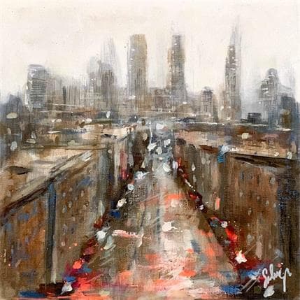 Peinture Chinatown par Solveiga | Tableau Impressionnisme Acrylique Urbain