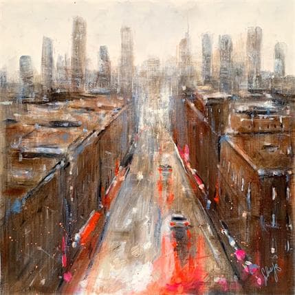 Peinture From my window par Solveiga | Tableau Impressionnisme Acrylique Urbain