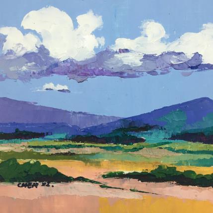 Gemälde Champs en Juillet von Chen Xi | Gemälde Figurativ Öl Landschaften