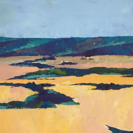 Peinture Le massif du Lubéron par Chen Xi | Tableau Figuratif Huile Paysages