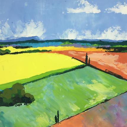 Peinture Paysage du Midi par Chen Xi | Tableau Abstrait Huile Paysages