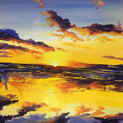 Peinture Matin sur la plage par Chen Xi | Tableau Abstrait Huile Paysages