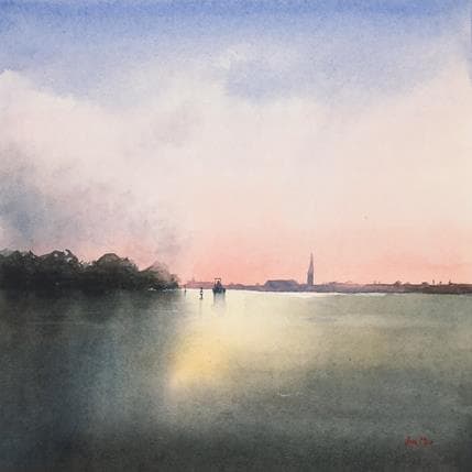 Peinture Gironde par Min Jan | Tableau Figuratif Aquarelle Marine