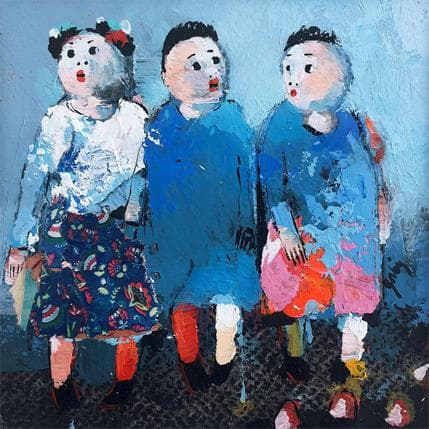 Peinture S.8 par Abiy | Tableau Art naïf Huile scènes de vie