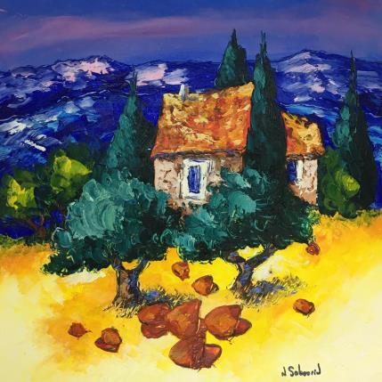 Peinture Vieilles cabanes non loin du Ventoux par Sabourin Nathalie | Tableau Figuratif Huile Icones Pop, Portraits