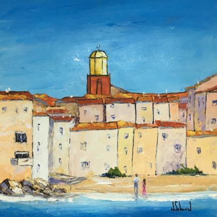 Peinture Promenade à Saint-Tropez par Sabourin Nathalie | Tableau Figuratif Huile Icones Pop, Portraits