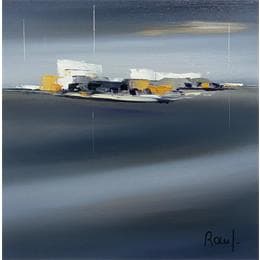 Painting Horizon marin 28 by Roussel Marie-Ange et Fanny | Painting Figurative Oil Landscapes, Marine