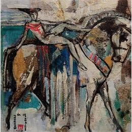 Pintura NOUS SOMMES HEUREUX por Machi | Pintura Figurative Acrylic, Oil Life style