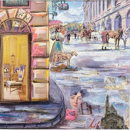 Peinture Champs Elysées par Aud C | Tableau Figuratif Urbain