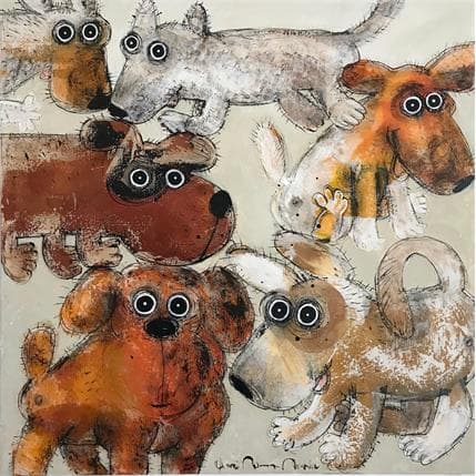 Peinture Happy ! par Maury Hervé | Tableau Figuratif animaux