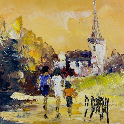 Peinture En sortant de l'école par Dupin Dominique | Tableau Figuratif Huile Paysages