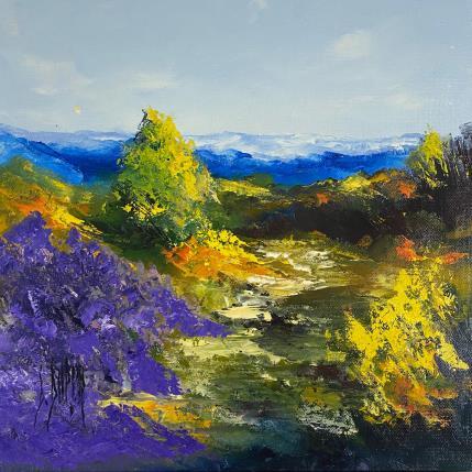 Peinture Les lavandes par Dupin Dominique | Tableau Figuratif Huile Paysages