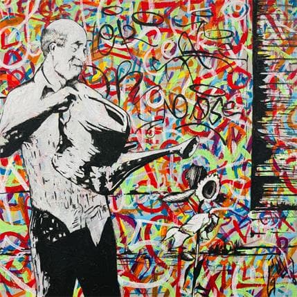 Peinture Sunflower par Di Vicino Gaudio Alessandro | Tableau Street Art Acrylique, Graffiti Scènes de vie