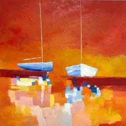Pintura Limites por Menant Alain | Pintura Figurative Acrylic Marine