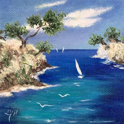 Peinture Calanque par Lyn | Tableau Figuratif Huile Paysages