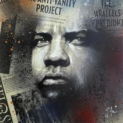 Peinture Denzel par S4m | Tableau Street Art Acrylique Portraits
