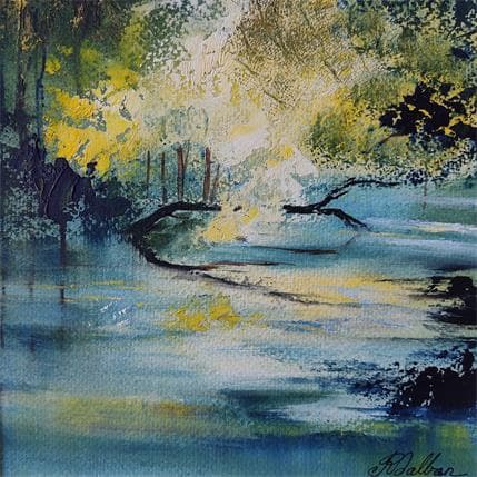 Peinture Le lac vert par Dalban Rose | Tableau Figuratif Huile Paysages