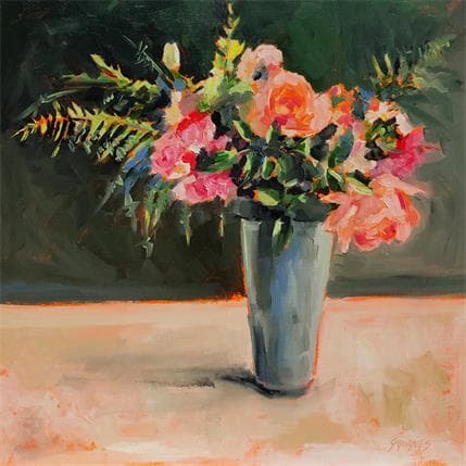 Painting Bouquet de vivi by Morales Géraldine | Painting Figurative Acrylic, Oil Still-life