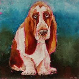 Painting Pluto by Morales Géraldine | Painting Figurative Acrylic, Oil Animals